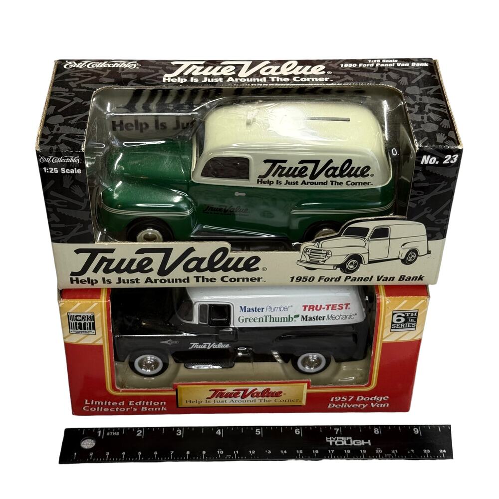 True Value Ertl 1950 Ford Panel Van Dodge 1957 Delivery Van Die-Cast Bank Lot - Picture 4 of 7